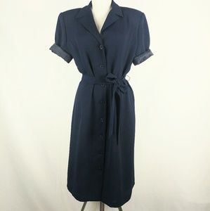 *Perfect for Fall Vintage Liz Claiborne Navy Dress